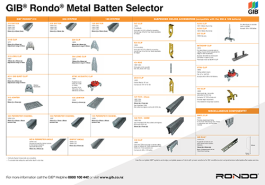 GIB® Rondo® Metal Batten Selector Chart